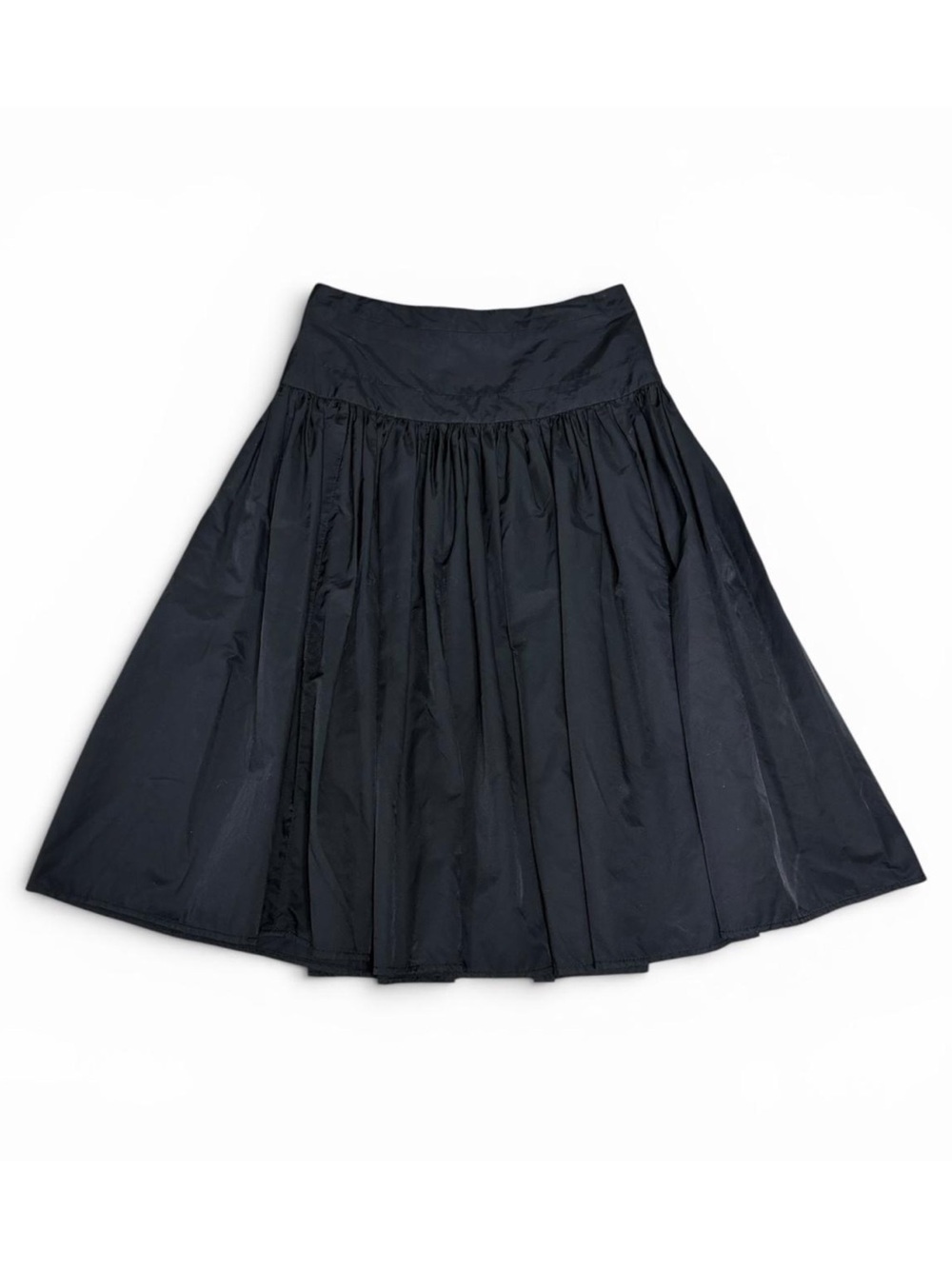 French Connection Cotton Blend Full Pleated Skirt in Black